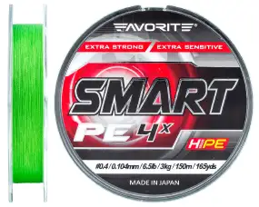 Шнур Favorite Smart PE 4x 150м (салат.) #0.4/0.104 мм 3кг